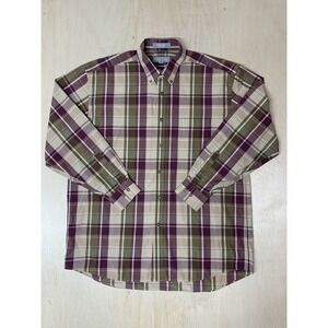Evergreen Men's‎ Long Sleeve Plaid Shirt; Outdoor, Hiking, Casual Size Large